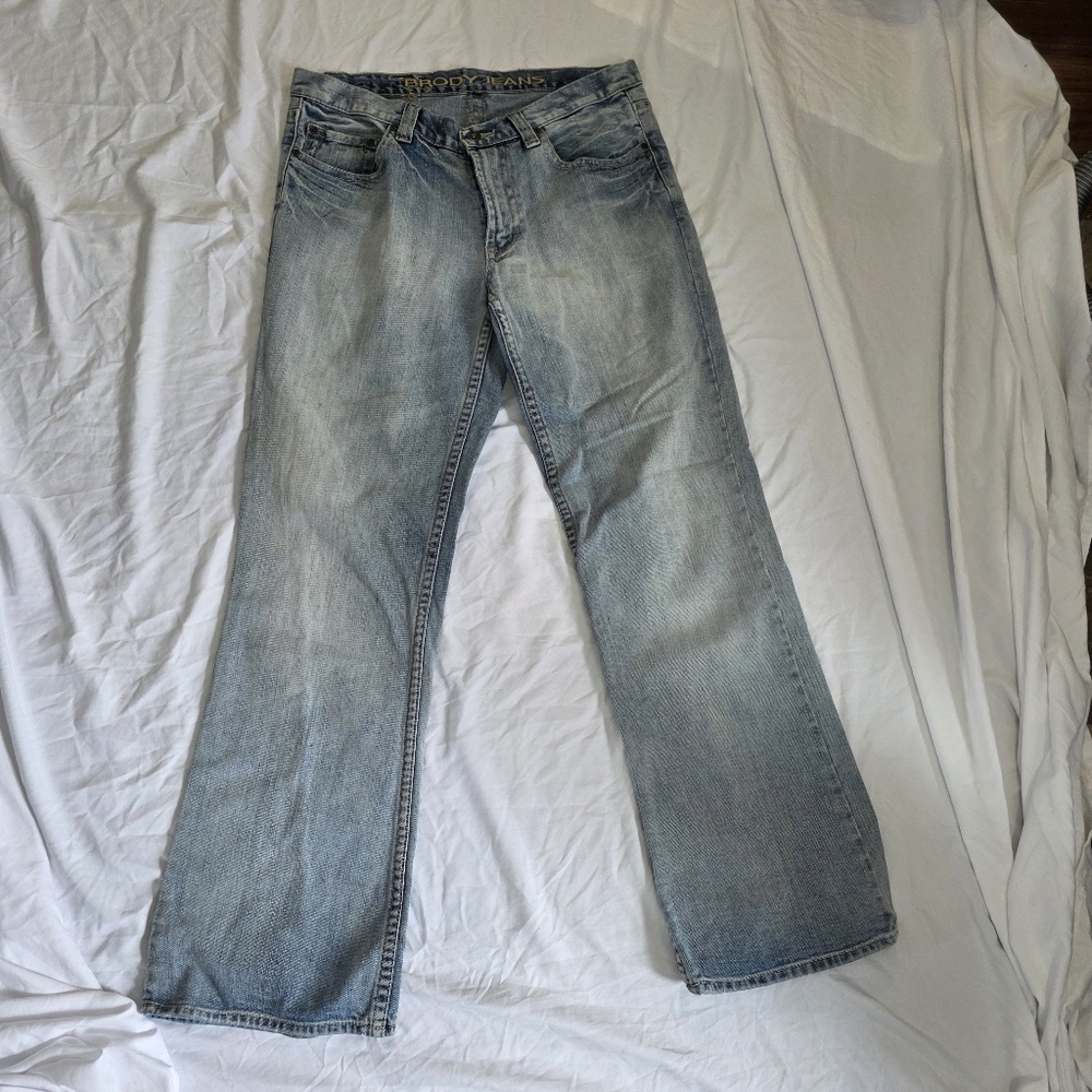 Mens Brody Jeans Slim Bootcut Registered Trademark Size 33 Waist 32 Inch Inseam